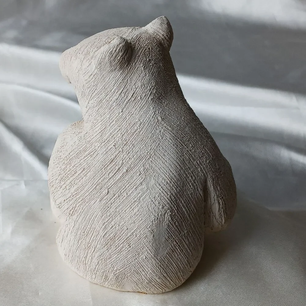 Vintage Artesania Rinconada Art Pottery Hand Crafted Clay Figurine-POLAR BEAR